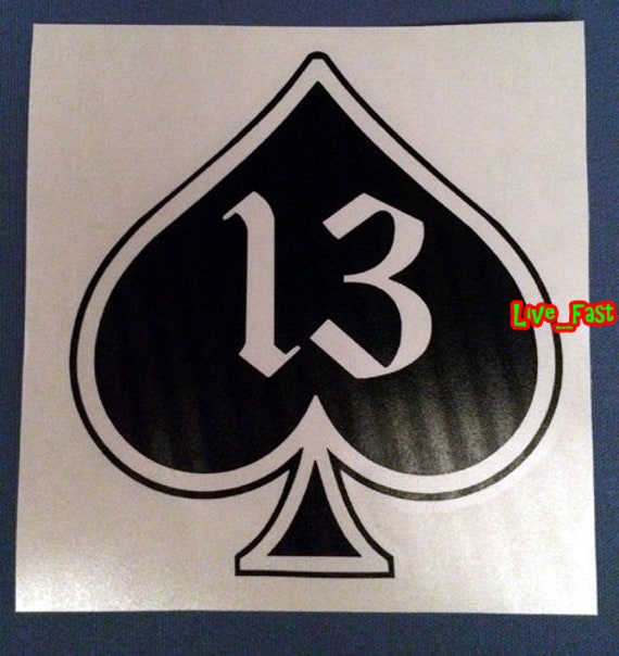 13 SPADE MOTORCYCLE Decal Sticker Vinyl Ace of Spades Retro