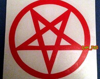 PENTAGRAM VINYL DECAL Sticker pentacle occult, witchcraft, wicca, baphomet