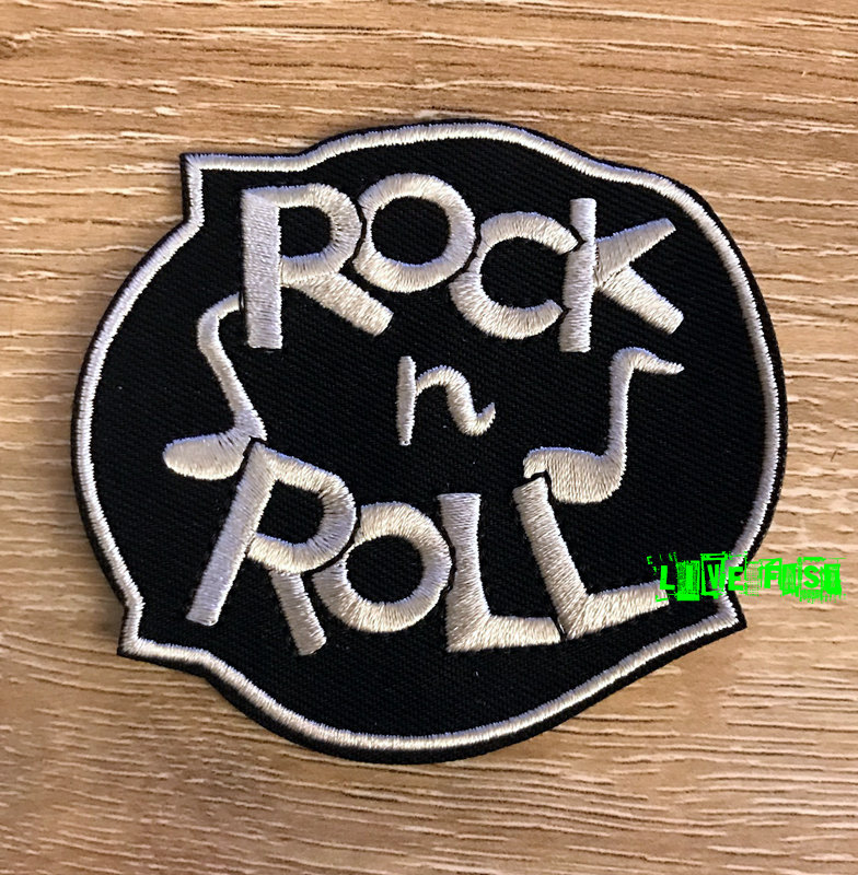 ROCK N ROLL PATCH 1950s vintage retro psychobilly greaser hot rod hot  rodder embroidered iron on