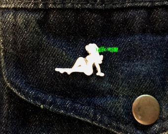 Sexy Trucker Girl Mud Flap Girl Pin Lapel pins retro vintage americana jacket pins hat pins