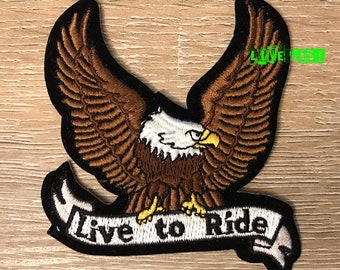 LIVE TO RIDE Patch embroidered biker patches motorcycle vest jacket eagle patch