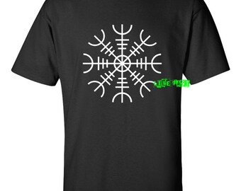 HELM OF AWE T Shirt Aegishjalmur stave rune viking norse mythology asatru odin thor