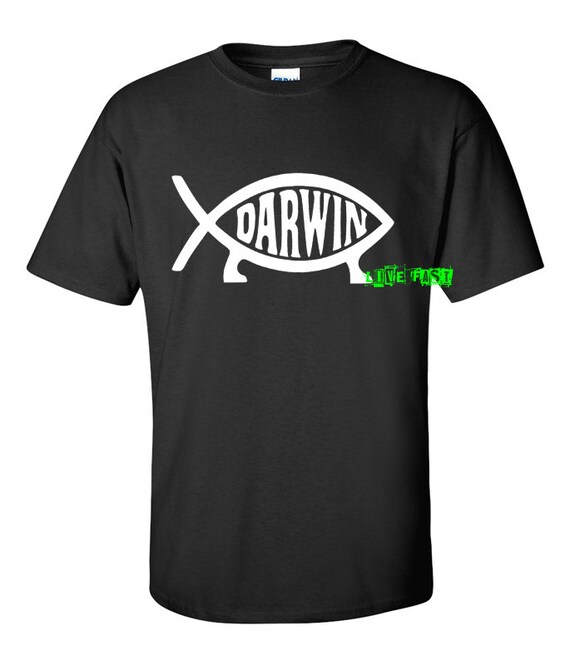 CHARLES DARWIN FISH T Shirt Darwinism Athiest Theory of Evolution Science Humor Funny Etsy Australia
