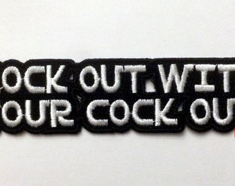 Rock Out Embroidered Patch: Hard Rock, Metal Biker Vest Applique