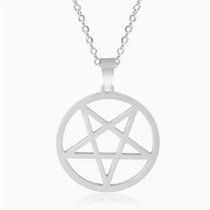 PENTAGRAM PENDANT NECKLACE Stainless Steel inverted Baphomet esoteric occult satanic symbols 666