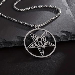 BAPHOMET PENTAGRAM PENDANT Necklace Stainless Steel satan 666 black metal death metal occult