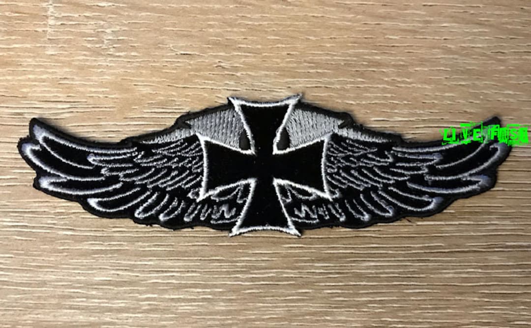 IRON CROSS With WINGS Patch Biker Chopper Motorcycle Jacket Etsy