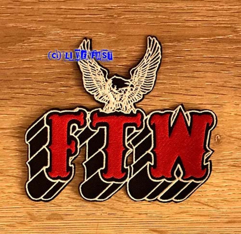 Forever Two Wheels FTW PATCH (SILVER) Outlaw Biker Chopper Motorcycle ...