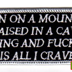 Born Raised Crave Embroidered Patch - Iron On Biker Vest Applique