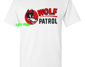 WOLF PATROL T SHIRT vintage retro style hot rod drag racing decal 1940s 50s hot rodder