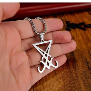 SIGIL OF LUCIFER Pendant Necklace Stainless Steel satan 666 black metal death metal occult