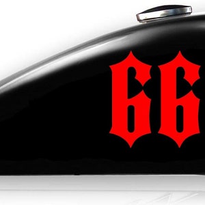 666 DECAL STICKER outlaw biker custom chopper motorcycle gas tank art ftw 13 69