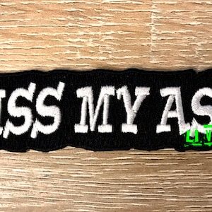 KISS MY ASS-patch geborduurde opstrijkbare outlaw biker-uitspraken grappige motorvestpatch