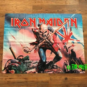 IRON MAIDEN - The Trooper Banner Tapestry Fabric Poster nwobhm, heavy metal, speed metal