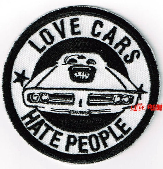 Love Cars Hate People Aufnäher Vintage Retro Muscle Car Hot Rod