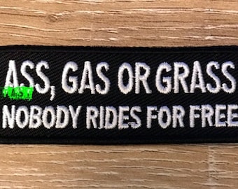 ASS GAS Or GRASS Biker Patch Embroidered Motorcycle Vest Patch hot rodder vanner