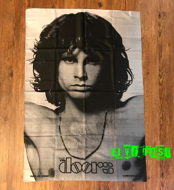 THE DOORS - Jim Morrison Flag Banner Tapestry Fabric Poster