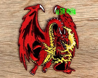 FIRE BREATHING DRAGON Patch medieval dragon fantasy art celtic pagan