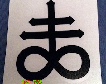 Leviathan Symbol Decal: Aleister Crowley Satanic Occult Sticker, Black Metal Art