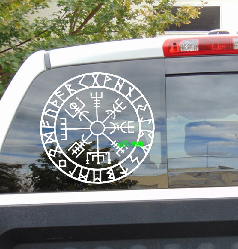 VEGVISIR NORSE VIKING Compass Decal Sticker Asatru Nordic Rune Etsy