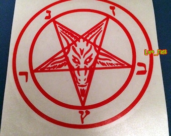 Baphomet Pentagram Decal: Goth Satanic Sticker