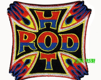 HOT ROD PATCH Embroidered iron cross hot rodder vintage drag racing jacket suit