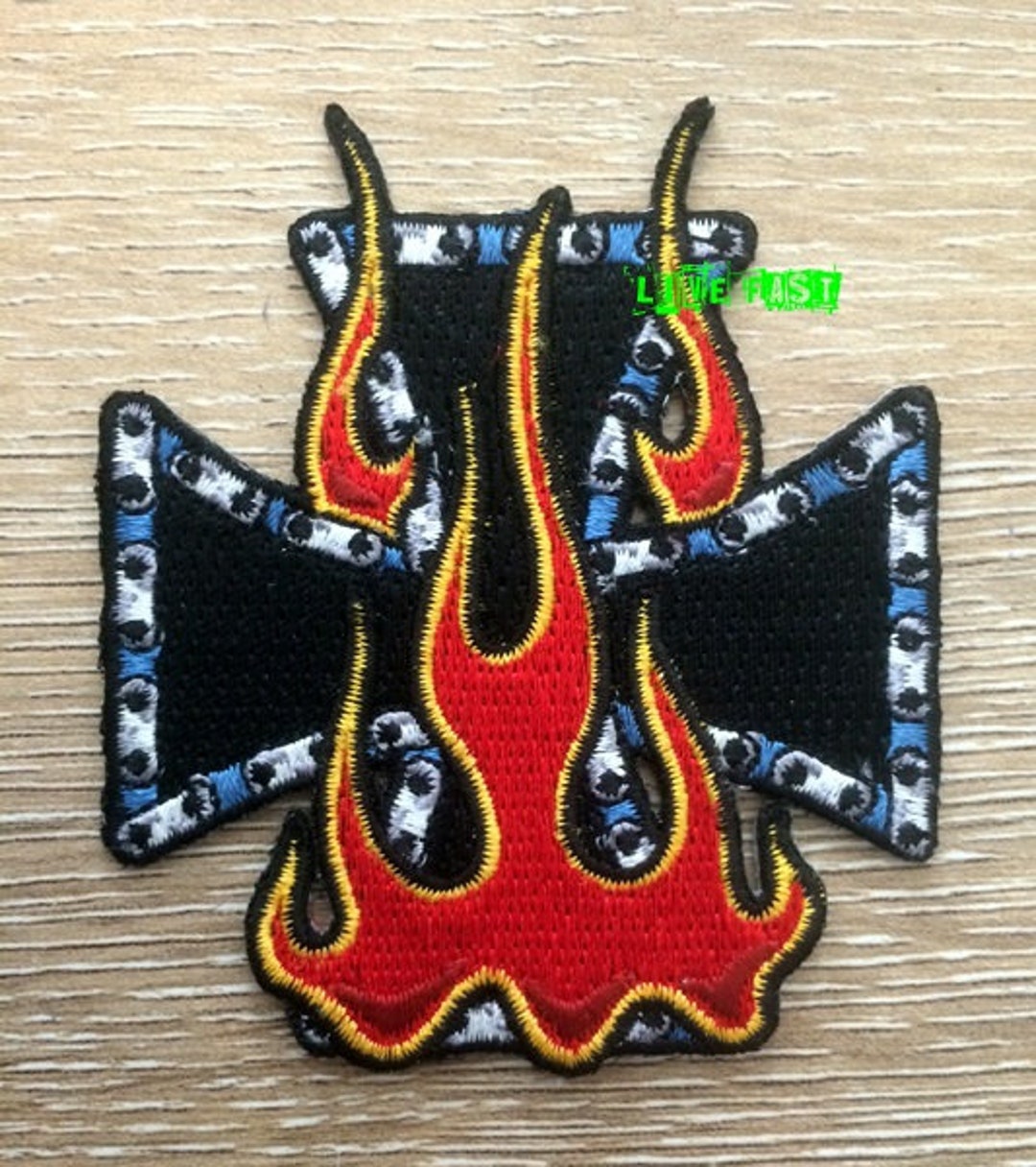 IRON CROSS Patch Embroidered Iron on Biker Patches Chopper Motorcycle