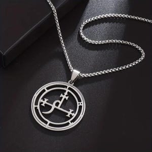 LILITH MOON SIGIL Pendant Necklace Stainless Steel witchcraft black magic occult satanism 666
