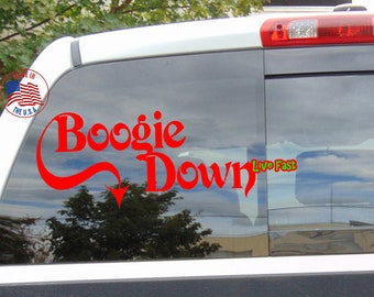 Boogie Down Decal: Retro 70s Van Vinyl Sticker