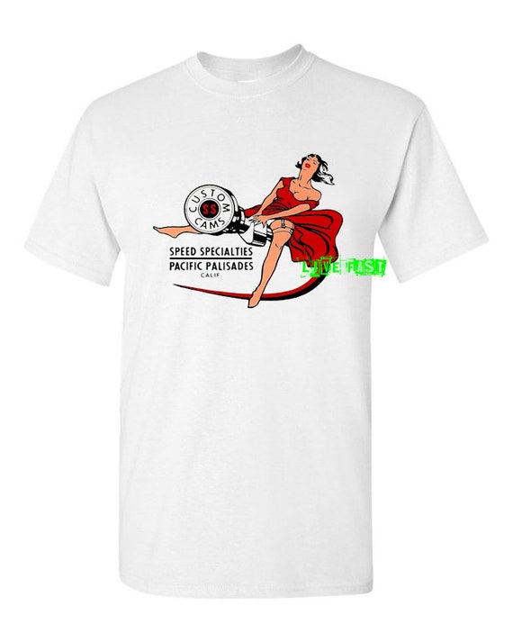 SS Custom Cams Speed Specialties T Shirt Vintage Retro Decal