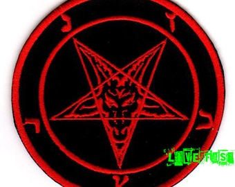 BAPHOMET PENTAGRAM PATCH 666 satanisme black metal goth hekserij occult kwaad