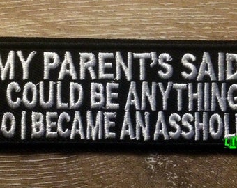 Funny Sarcastic Biker Patch: Embroidered Iron-On Applique