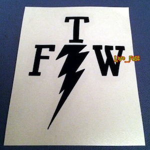 FTW DECAL STICKER vinyl biker forever two wheels chopper motorcycle tank badge