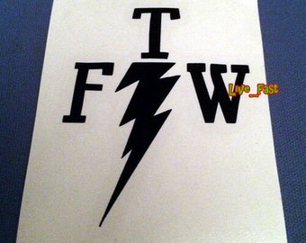 FTW DECAL STICKER vinyl biker forever two wheels chopper motorcycle tank badge