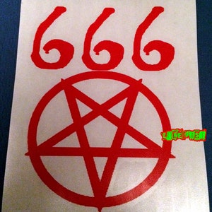 666 INVERTED PENTAGRAM Decal Sticker Vinyl Window Auto Bumper Auto decal baphomet satanic evil black metal horror punk