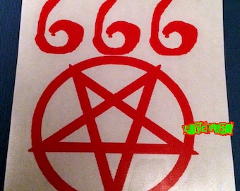666 INVERTED PENTAGRAM Decal Sticker Vinyl Window Auto Bumper Auto decal baphomet satanic evil black metal horror punk