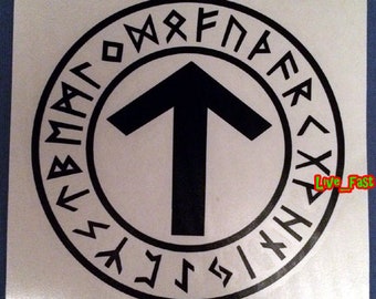 Tyr Warrior Rune Decal, Asatru Norse Pagan Sticker