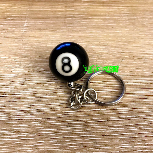 8 BALL KEYCHAIN vintage, billiards, born to lose, vanner, hot rodder, outlaw biker, biker, motorcycle rider