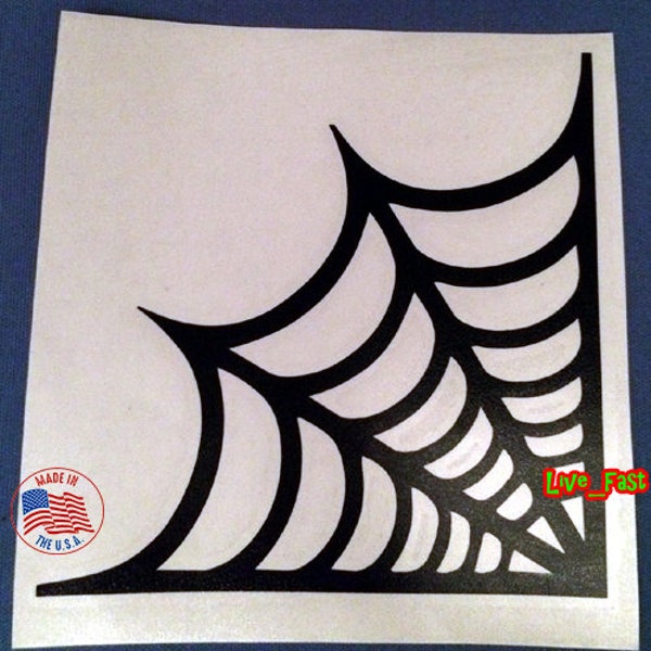 SPIDER WEB DECAL Sticker Vinyl Hot Rod Rat Rod Muscle Car Truck custom Van window quarter panel