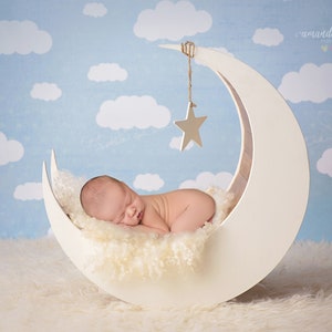Adorable Photography Backdrop, Moon Digital Backdrop, Digital Background for Newborn Photography, Instant Download