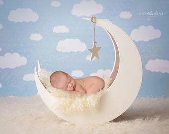 Adorable Photography Backdrop, Moon Digital Backdrop, Digital Background for Newborn Photography, Instant Download