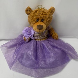 20&quot; Last Quince Bear in Glittery Tulle  Dress with cap sleeves