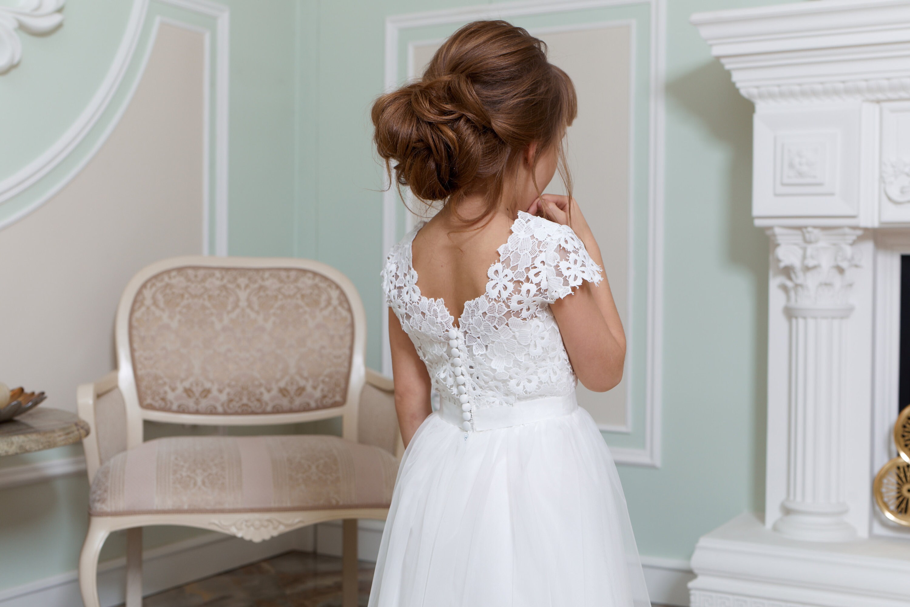 Ivory Lace Flower Girl Dress Wedding Girl Dress Birthday Dress Etsy