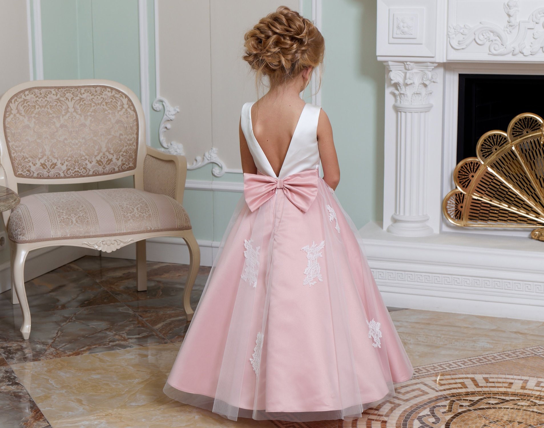 cream junior bridesmaid dresses