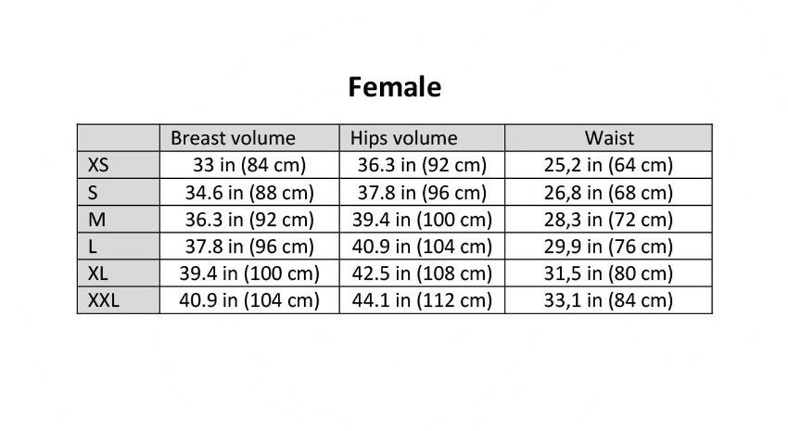 blush prom size chart