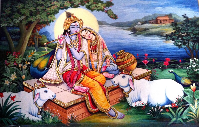Image result for Radha searching for Krishna at yamuna