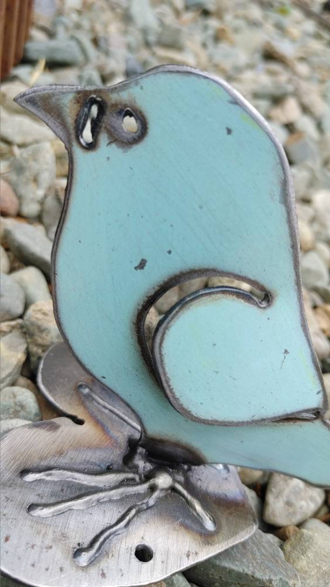 Blue Bird Bird Art Recycled Metal Art Metal Bird Art Etsy
