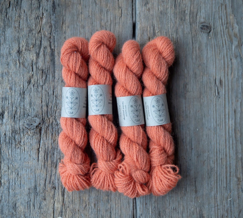 20g skeins Wool yarn dyed with madder