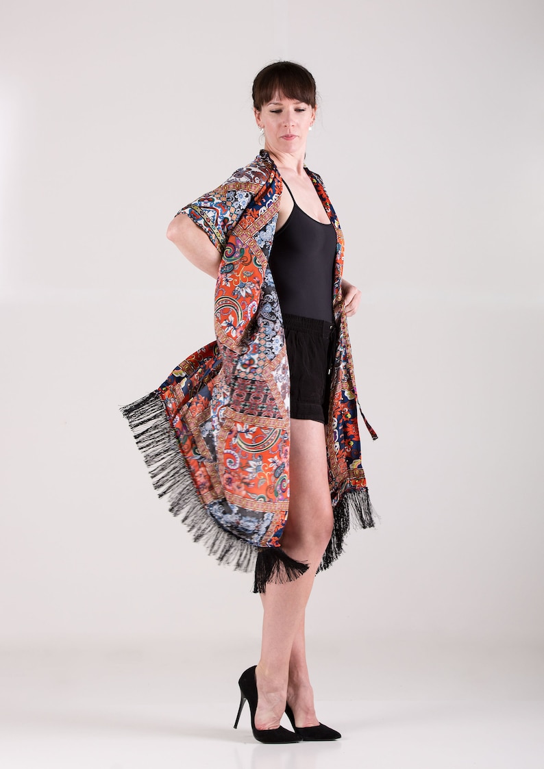 Swim wear Casual dress Chic Summer Long One size Gifts for her Kimono dress Hand made Beach Robe Elegant Frenchy