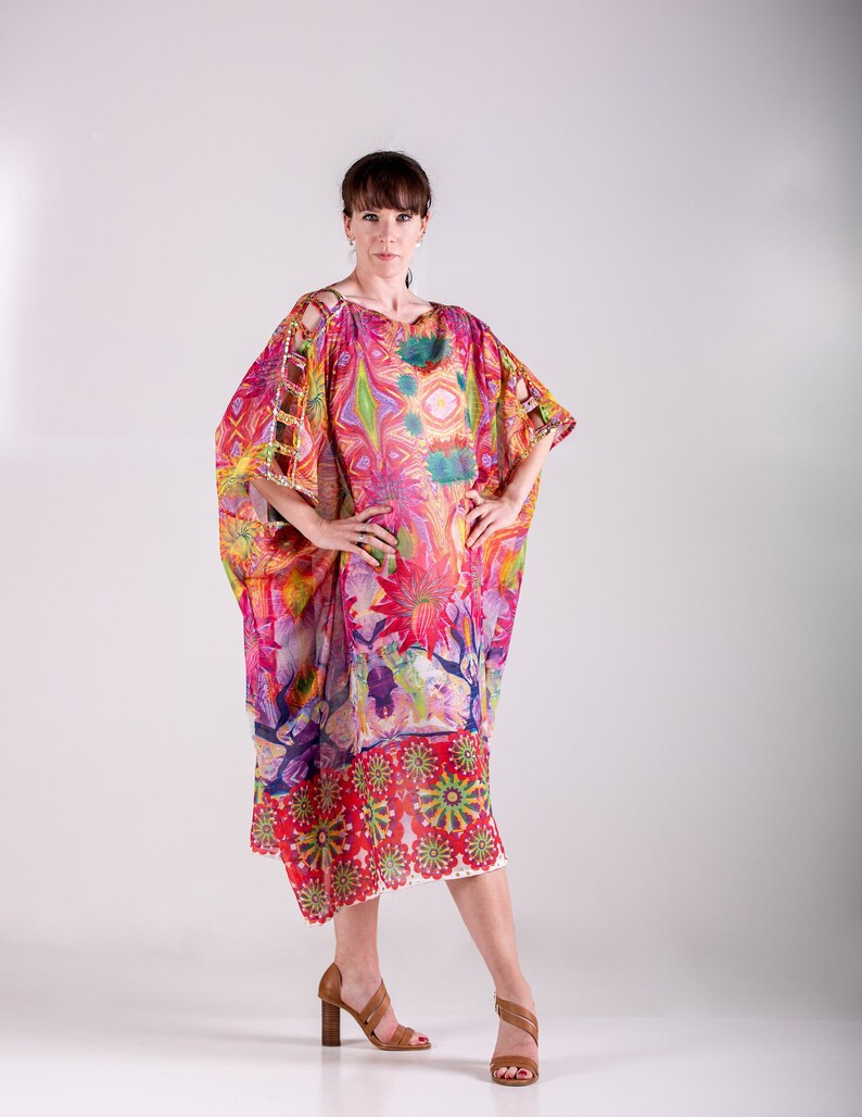 Frenchy, Kaftan, Long, Chic, Elegant, Beach, Swim wear, Summer, Gifts for her, One size, Hand made, Casual dress image 2